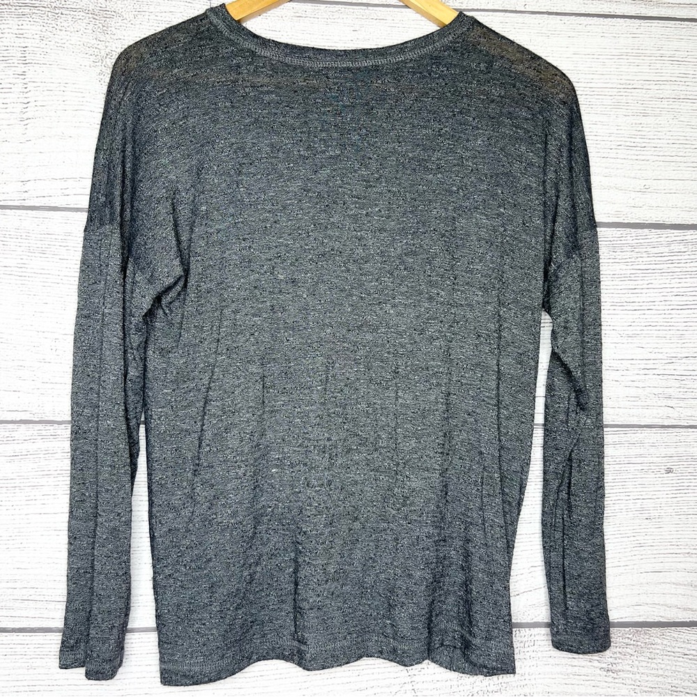 Babeau Gray Twist Draped Long Sleeve T-Shirt Size Small - Picture 3 of 7